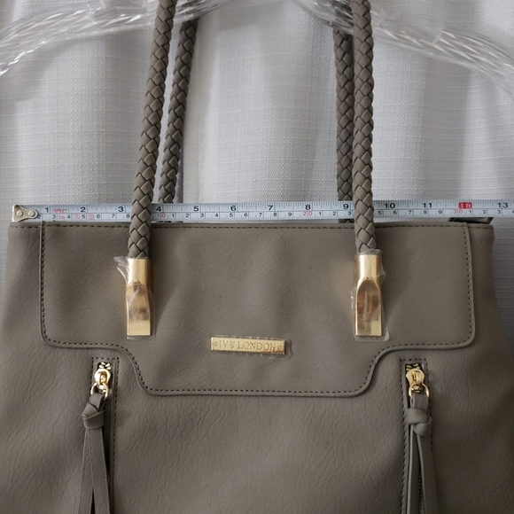 Ivy London Gray Medium Zippered Bag Purse - Picture 6 of 16